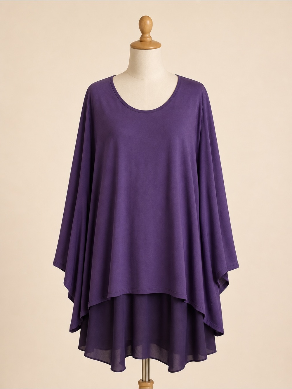 Relaxed Purple Layered Tunic Top 6x